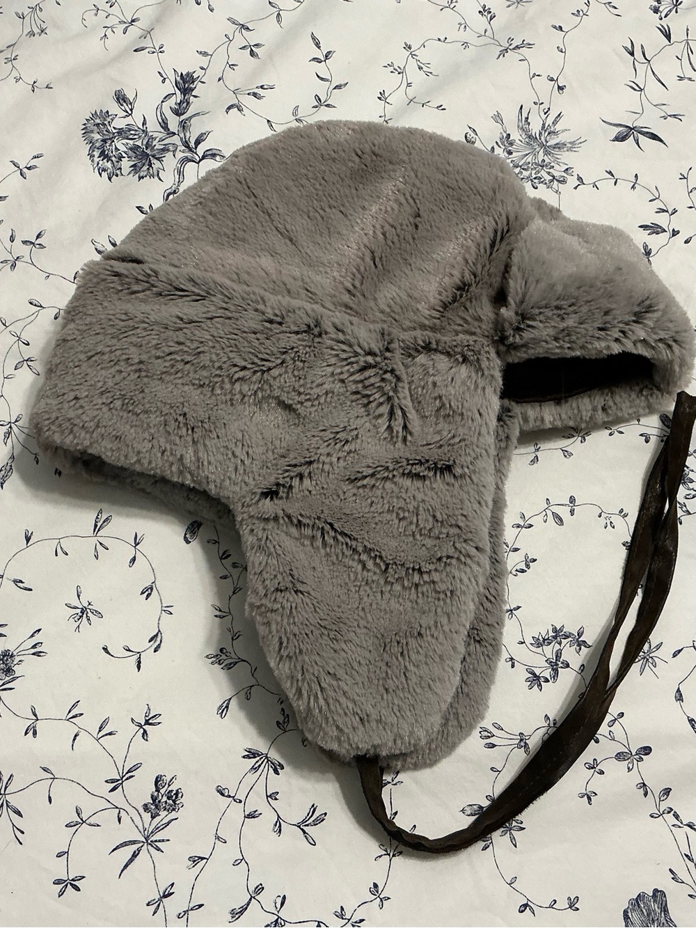 Denver Hays Adult Plush Faux Fur Trapper Hat with Faux Leather Ties